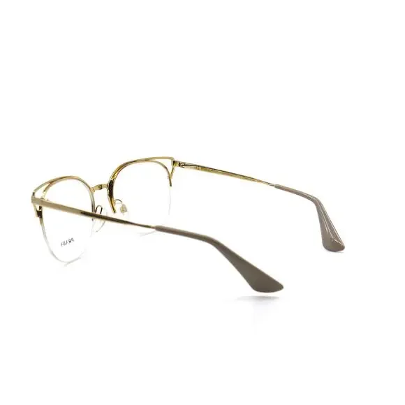 PRADA PR 64U 98R1O1 BROWN GOLD DEMO LENS AUTHENTIC EYEGLASSES FRAME - Picture 4 of 12